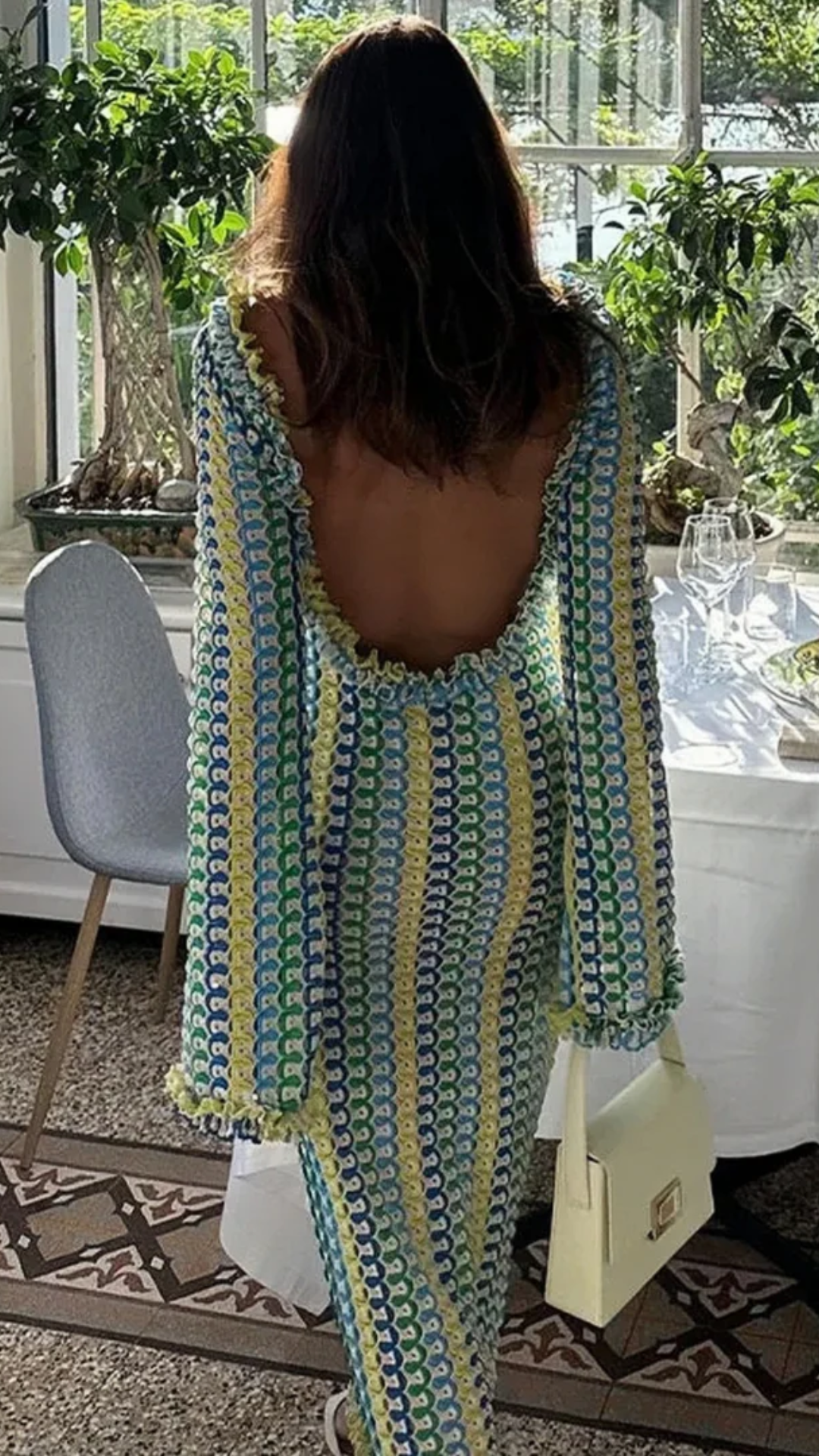 Crocheted Knitted Kleid - Sommerkleid Damen gehäkelt