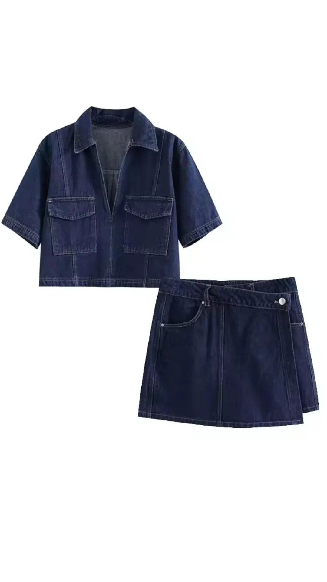 Lara Denim Set – Moderner Damen Zweiteiler