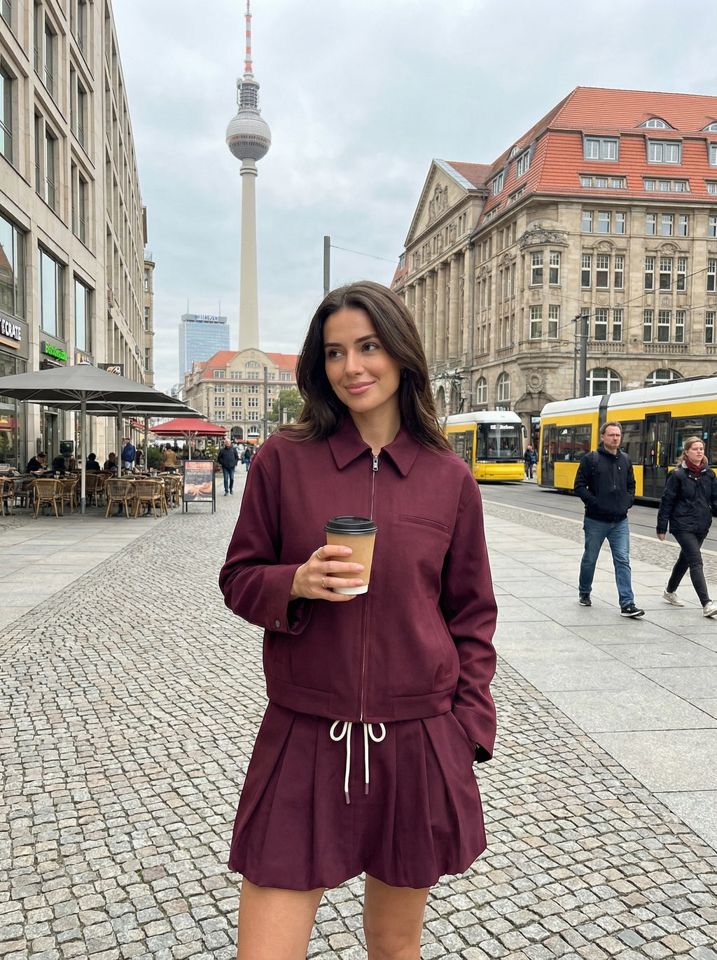 Noni Burgundy Set – Eleganter Damen Zweiteiler