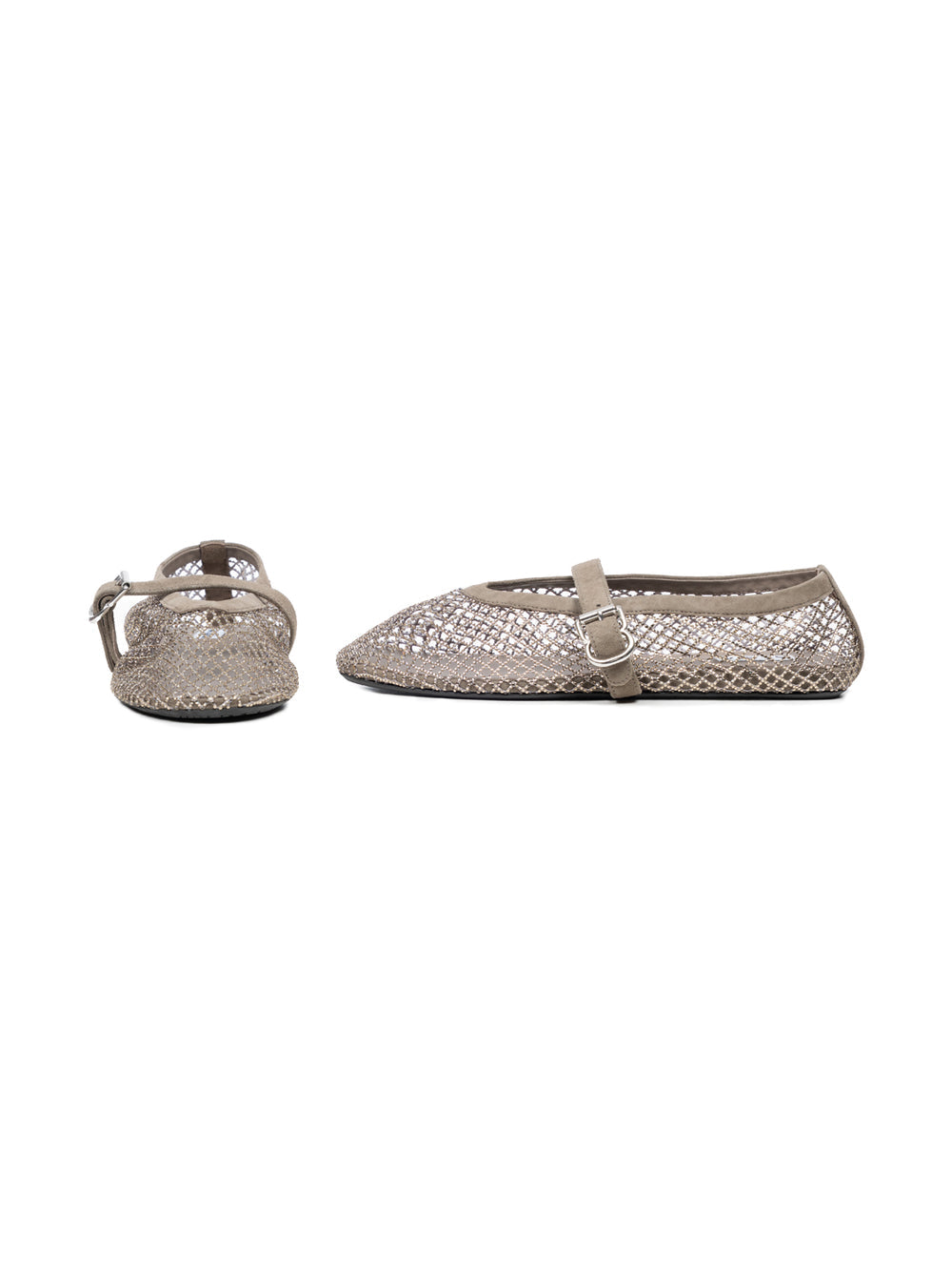 Mary Jane Mesh Ballerina – Taupe Glam