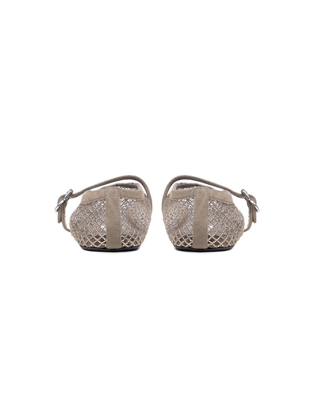 Mary Jane Mesh Ballerina – Taupe Glam