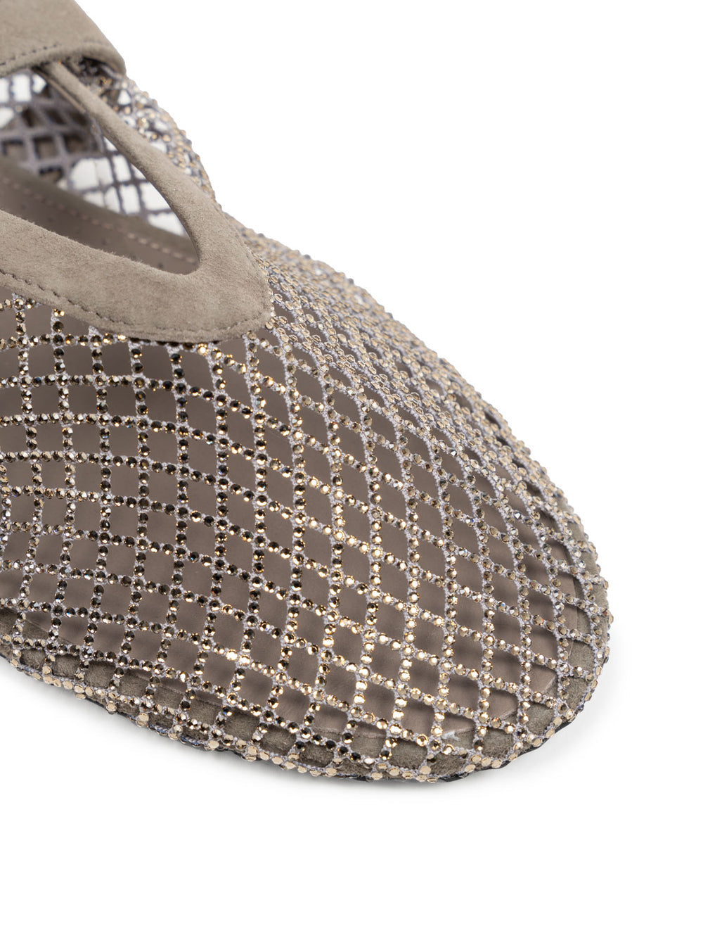 Mary Jane Mesh Ballerina – Taupe Glam