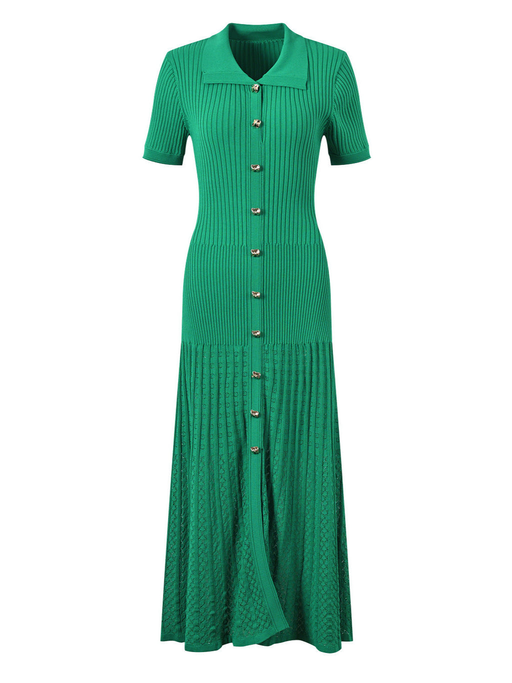 Elegantes Strickkleid Damen – Figurbetontes Kleid mit Knopfleiste