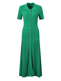 Elegantes Strickkleid Damen – Figurbetontes Kleid mit Knopfleiste