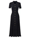 Elegantes Strickkleid Damen – Figurbetontes Kleid mit Knopfleiste